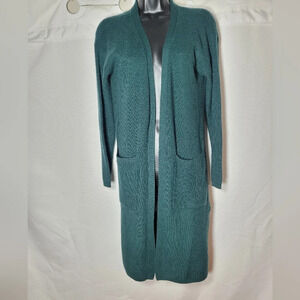 J. Jill Long Line Knit Emerald Green Cardigan sz S